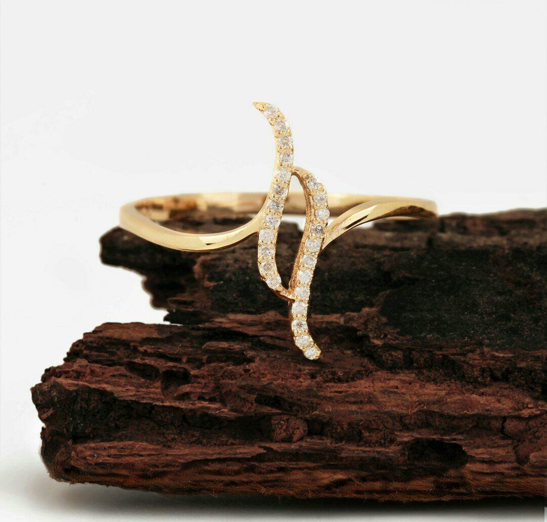 Diamond Solid 14k Gold Ring Engagement Ring Dainty Diamond Jewelry Wedding Gift. For Sale 3