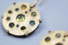 Zeitgenössische Diamant-Ohrringe aus massivem 21-22 Karat Gold und feinem Silber mit Tropfen