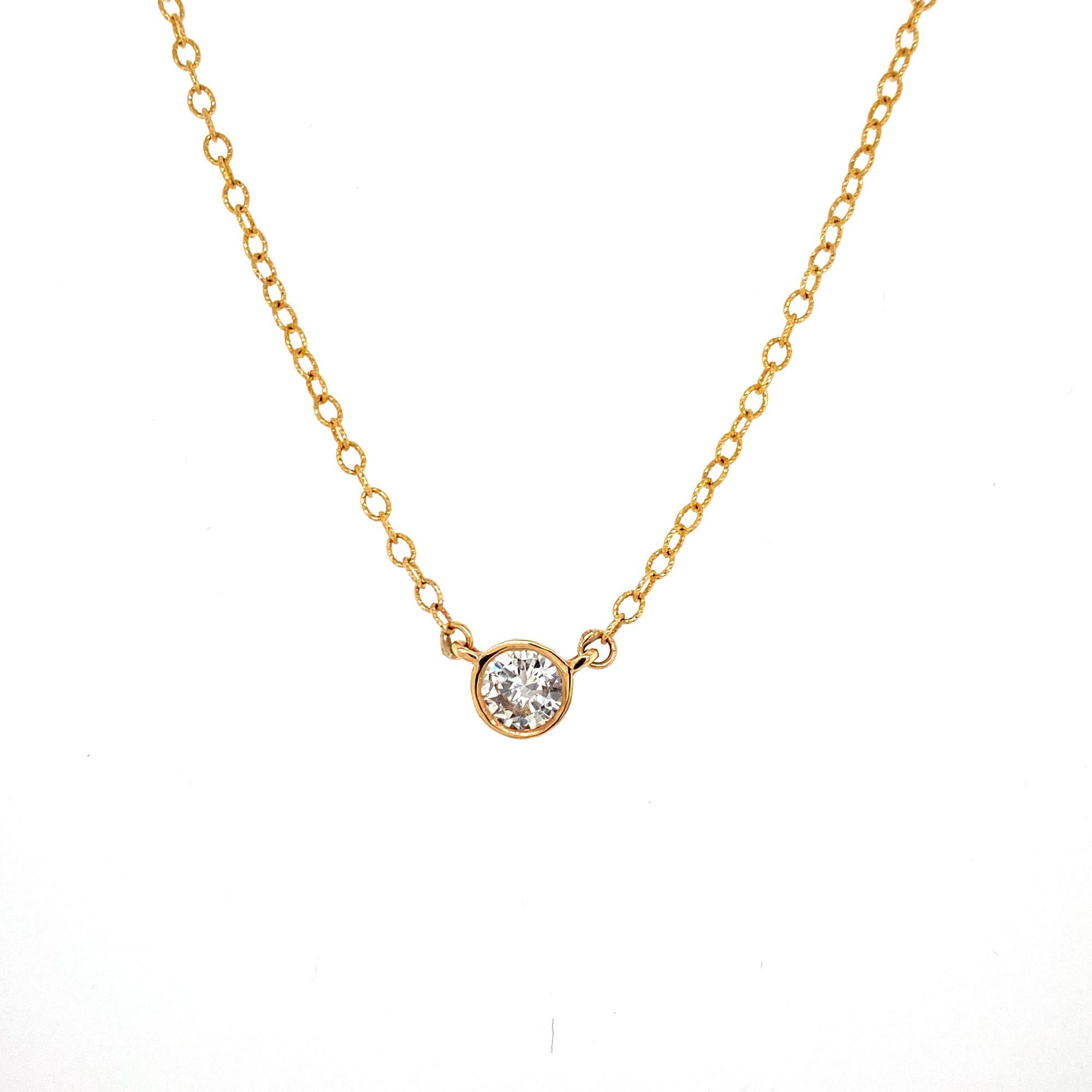 Diamond Solitaire Bezel Set Pendant 
