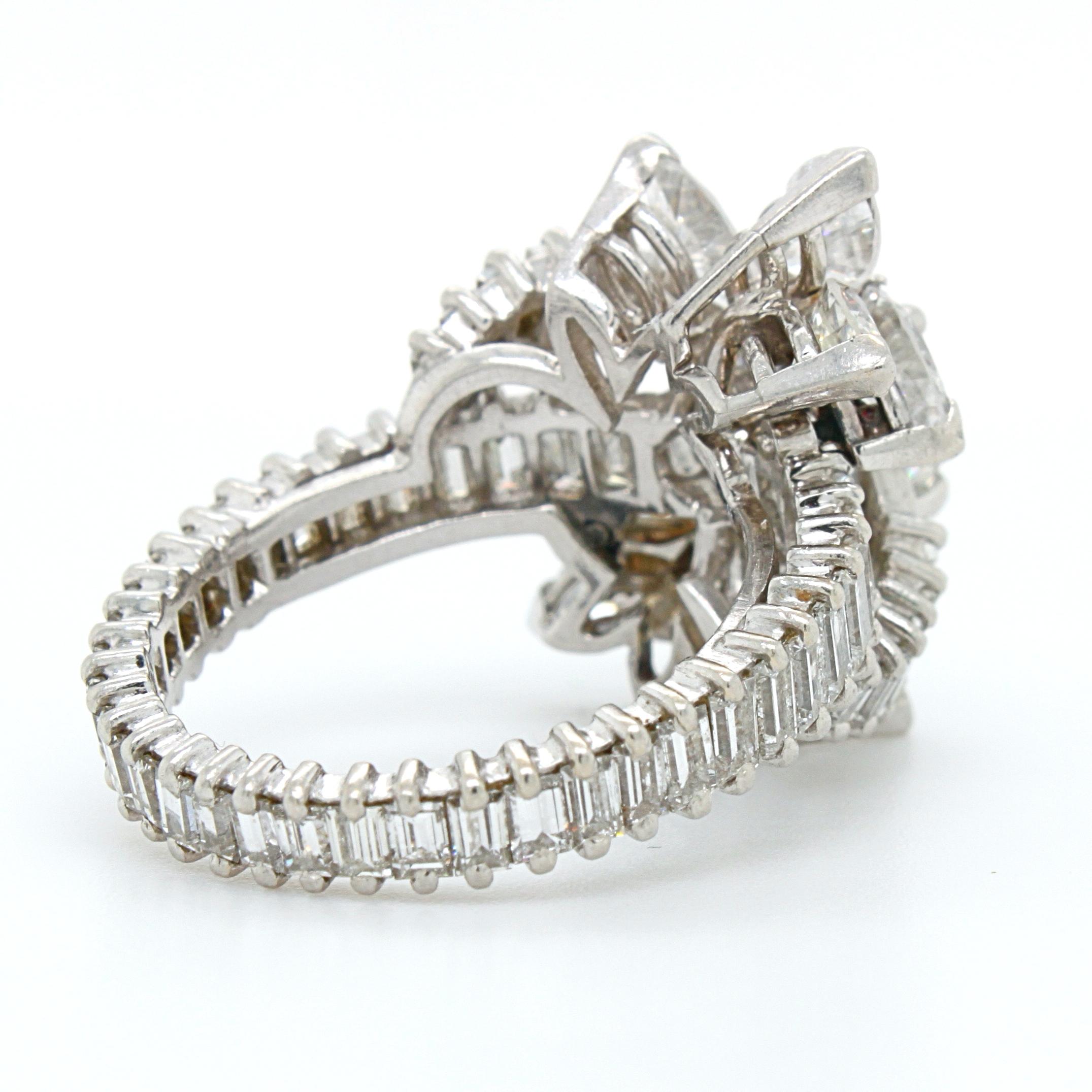 Diamond Solitaire Cocktail Ring, ca. 2.2ct, G/H-VS, 1970s In Excellent Condition For Sale In Idar-Oberstein, DE