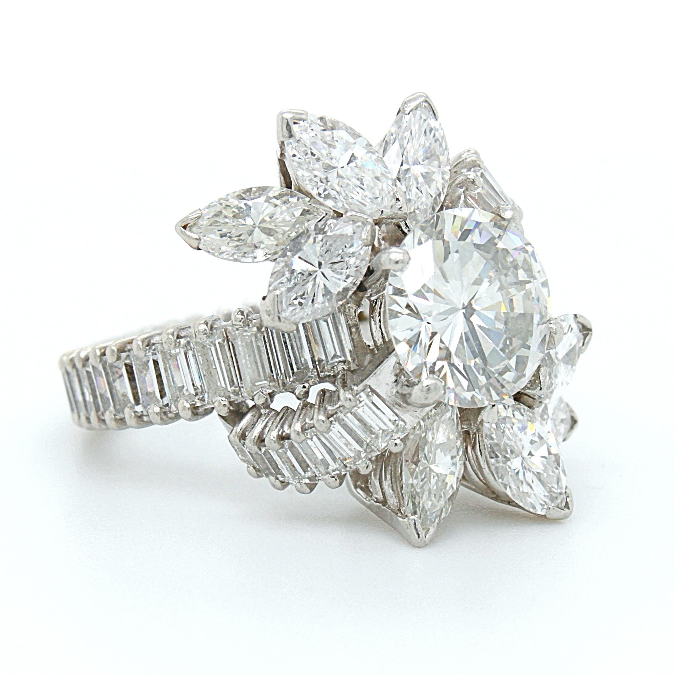Diamond Solitaire Cocktail Ring, ca. 2.2ct, G/H-VS, 1970s For Sale 1