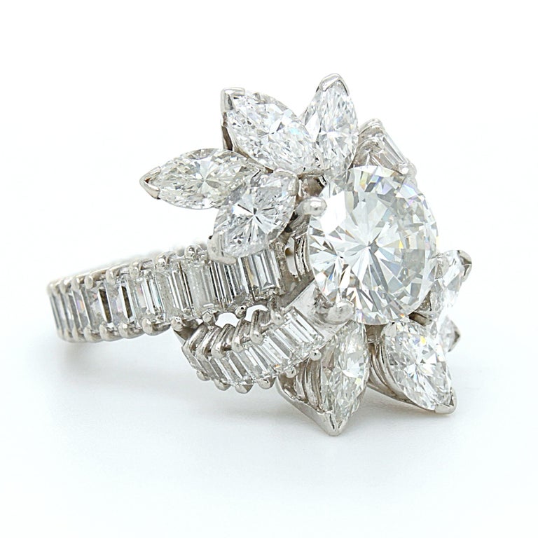 Diamond Solitaire Cocktail Ring, ca. 2.2ct, G/H-VS, 1970s For Sale at ...