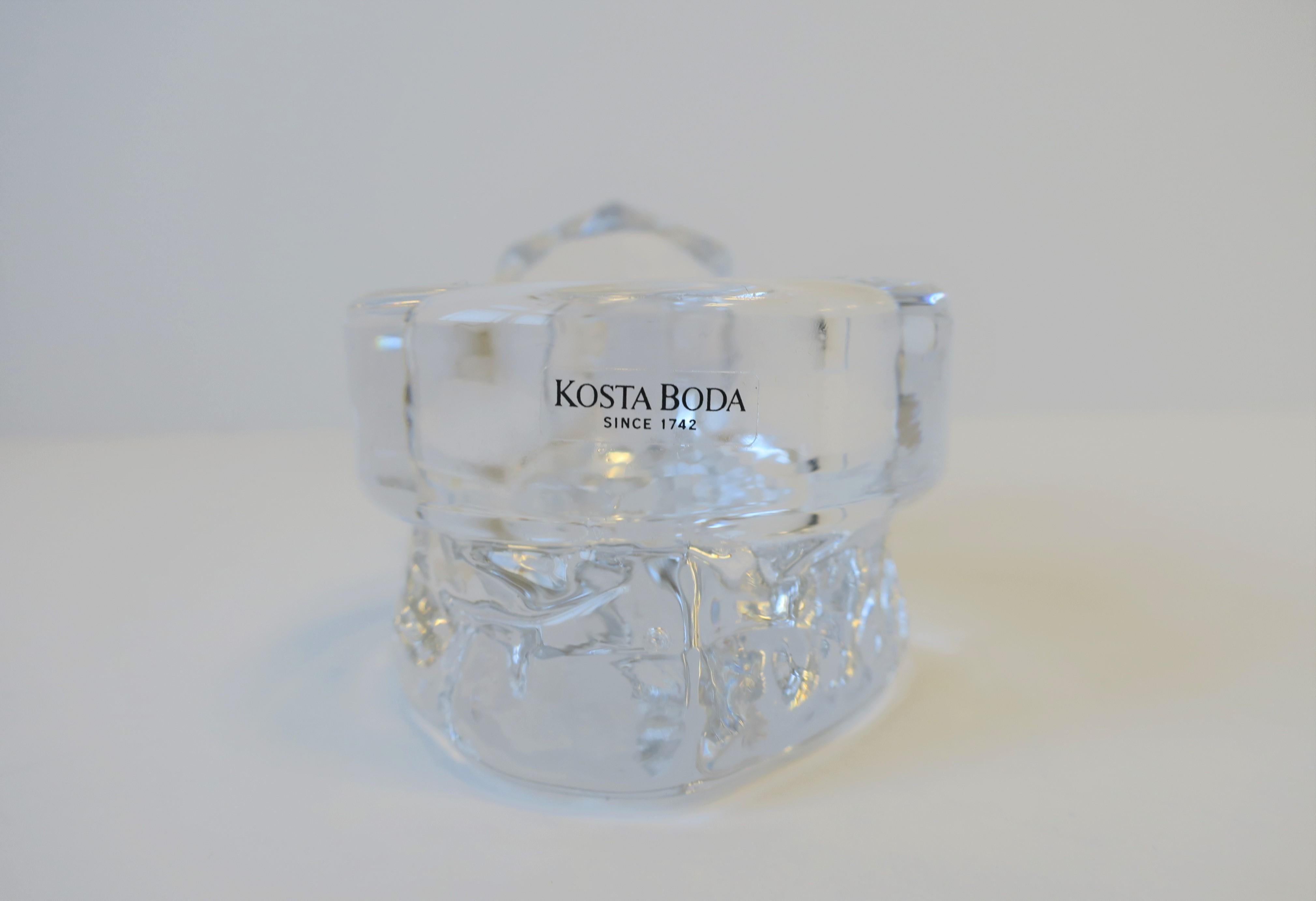 Diamond Ring Crystal Jewelry Dish by Kosta Boda Sweden For Sale 4