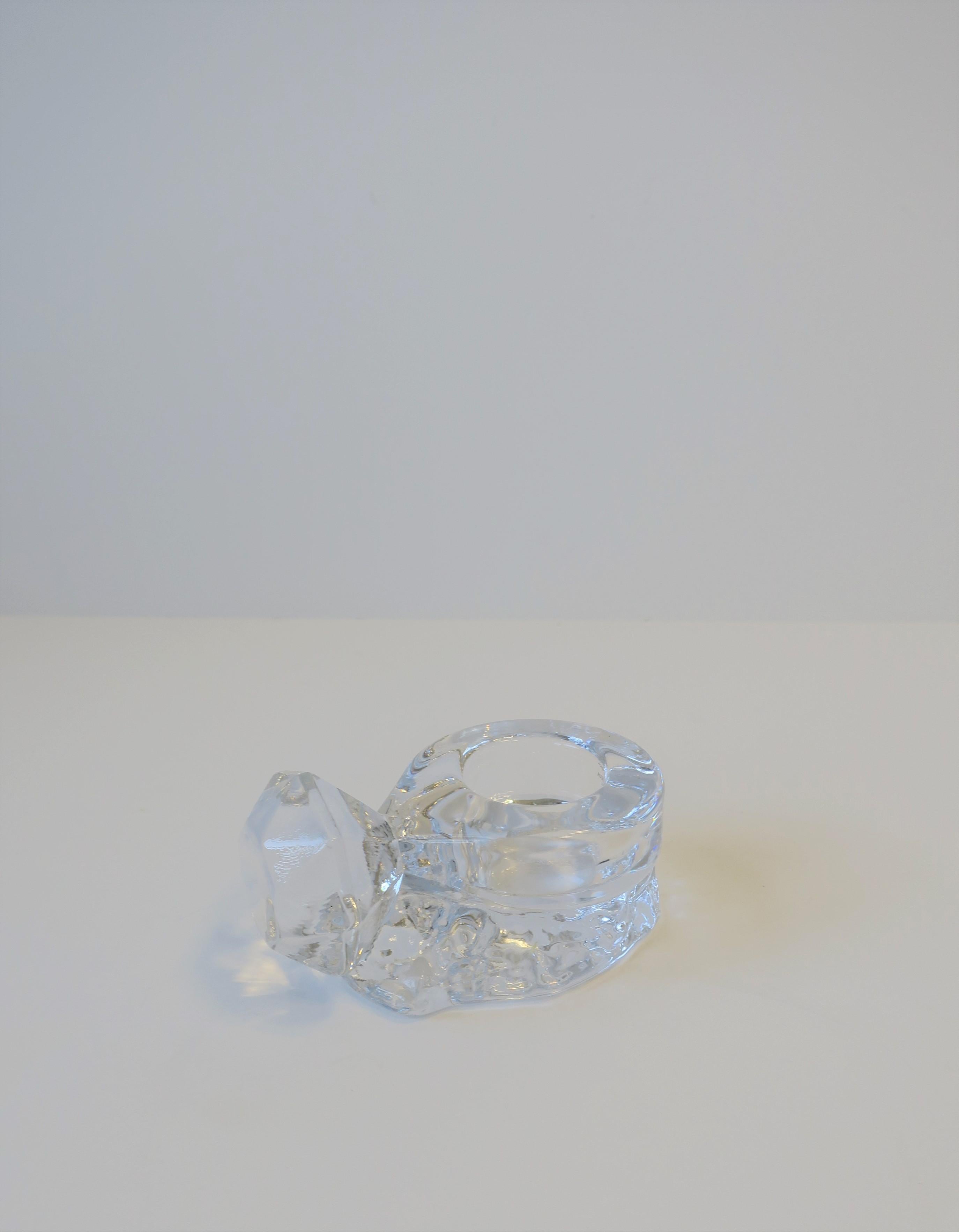 Diamond Ring Crystal Jewelry Dish by Kosta Boda Sweden For Sale 1