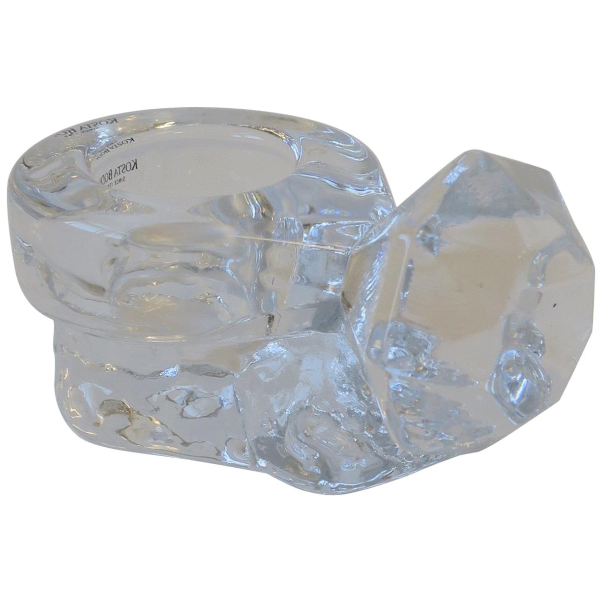 Diamond Ring Crystal Jewelry Dish by Kosta Boda Sweden For Sale
