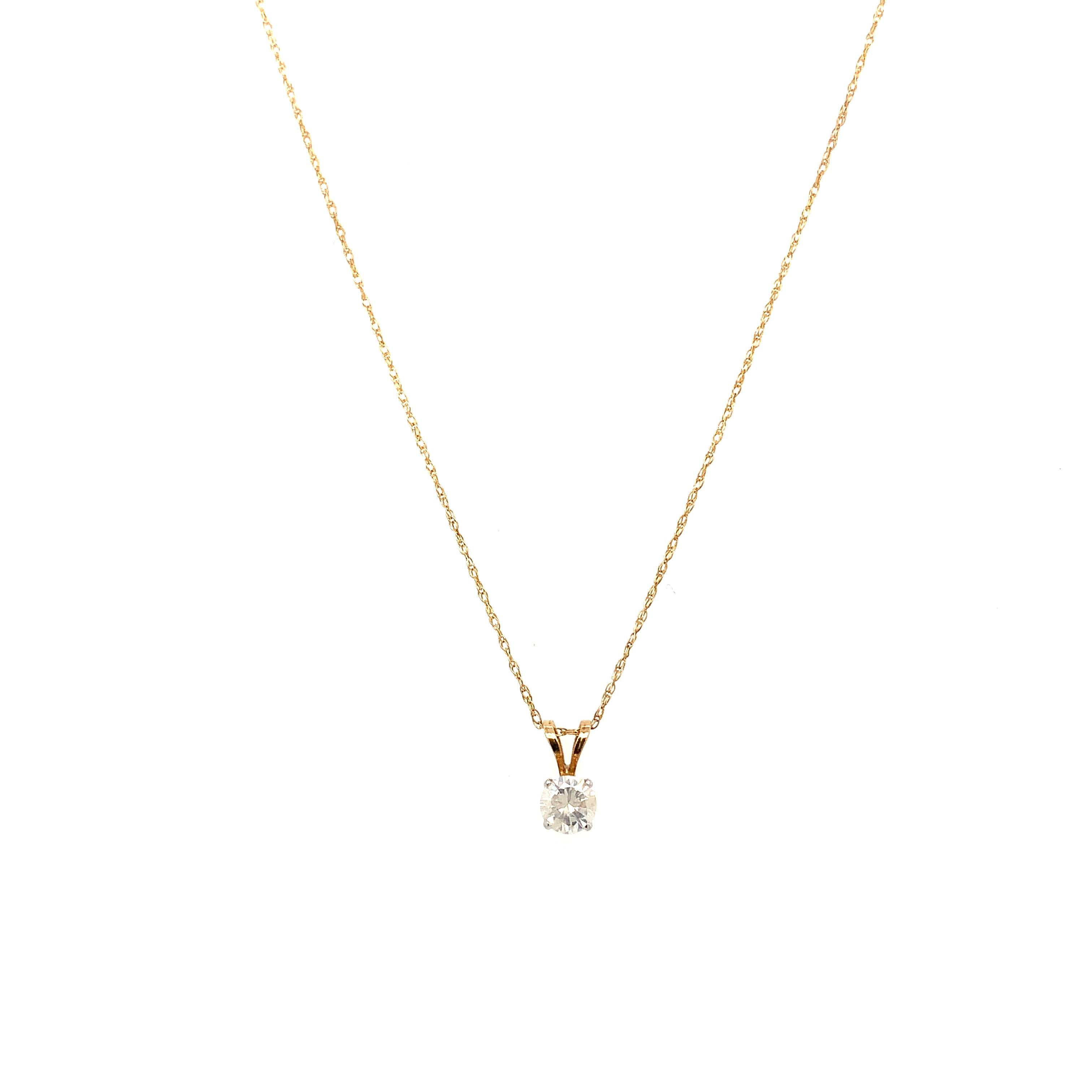 Colgante solitario de diamantes oro amarillo Moderno en venta