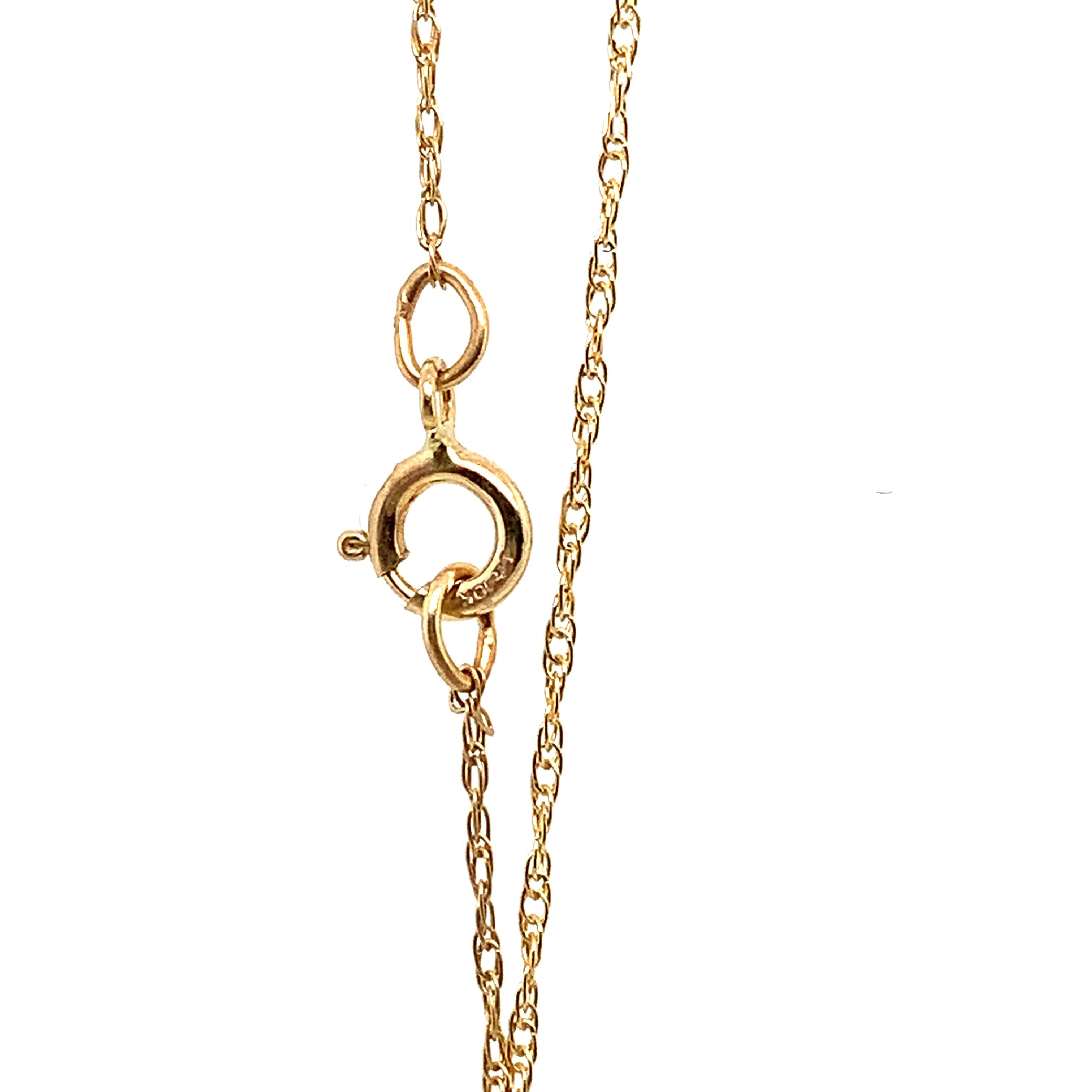 Colgante solitario de diamantes oro amarillo en venta 1