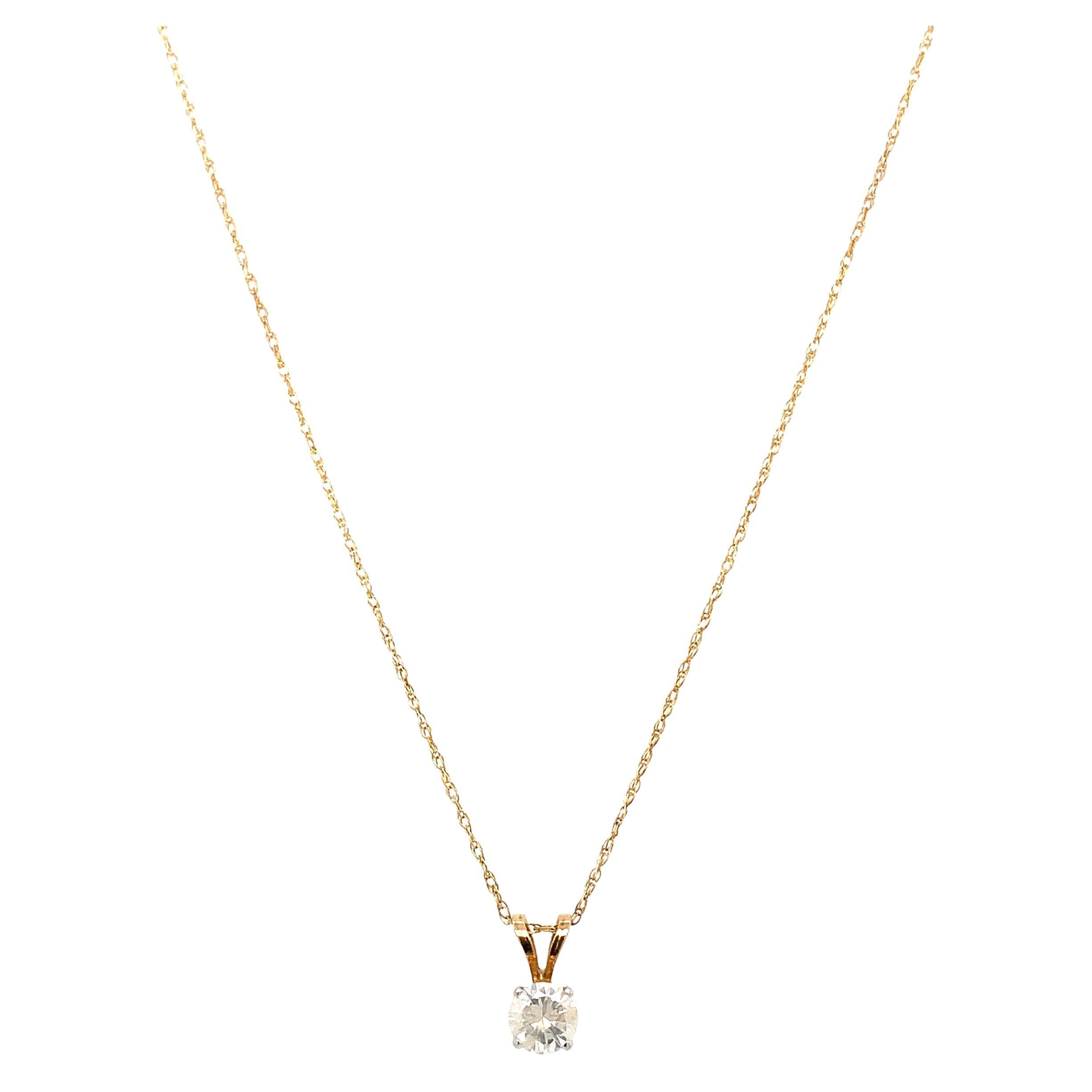 Colgante solitario de diamantes oro amarillo en venta
