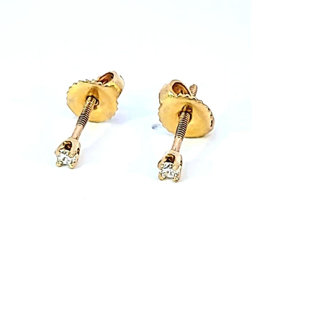 Women's or Men's Diamond Solitaire Earrings For Sale