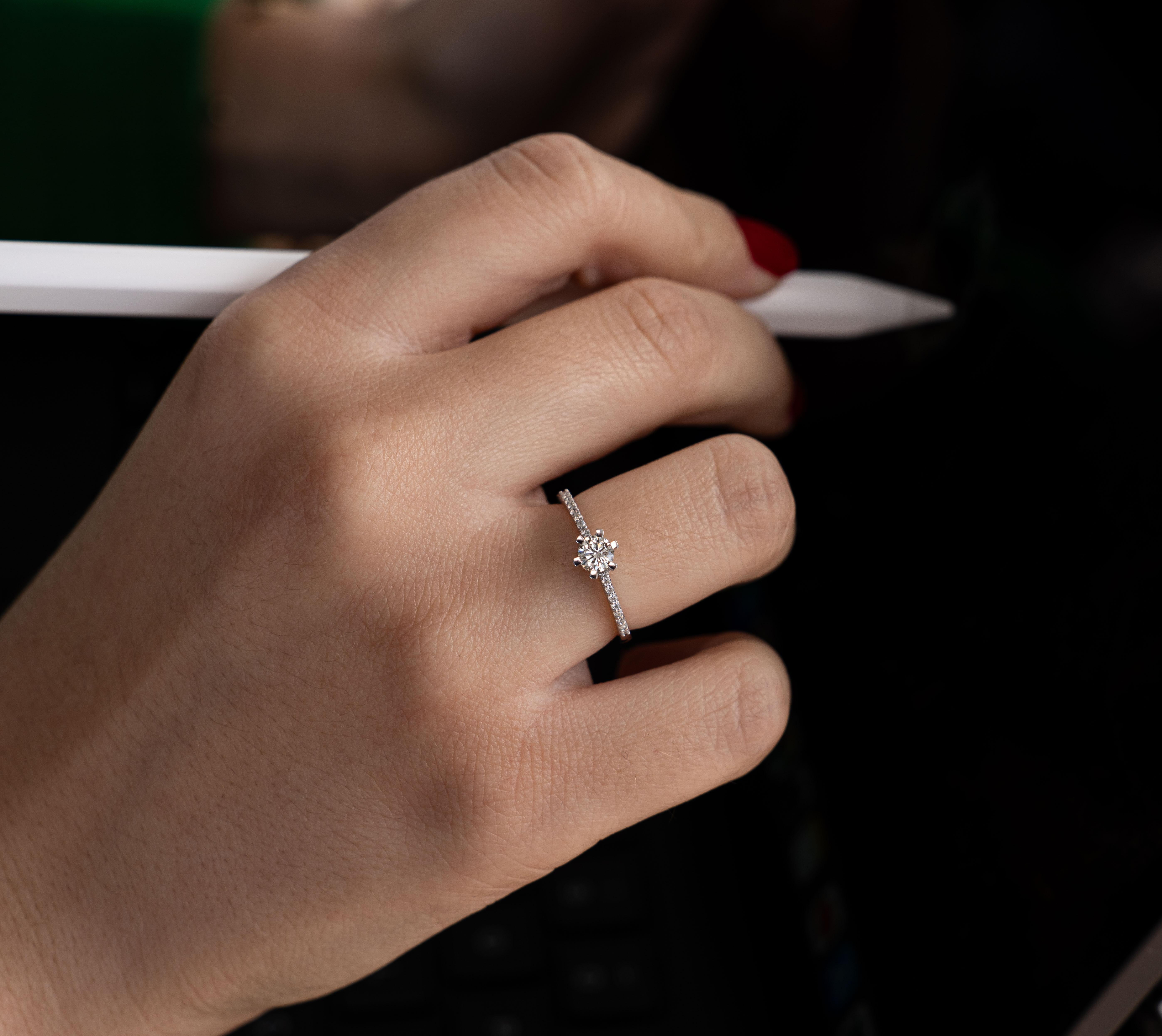 For Sale:  Diamond Solitaire Engagement Ring 6