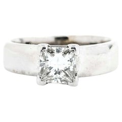 Diamond Solitaire Engagement Ring in 14k White Gold
