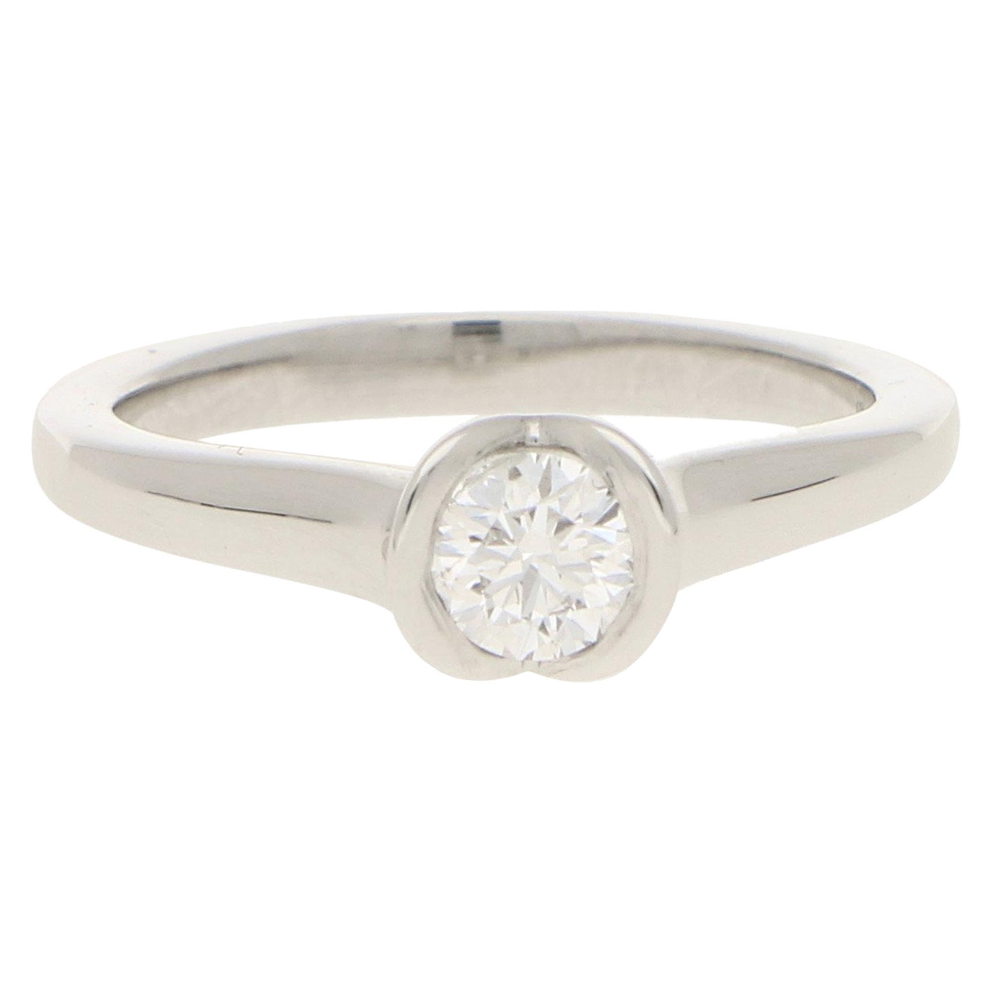 Diamond Solitaire Engagement Ring in Platinum 0.33 Carat