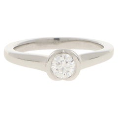 Vintage Diamond Solitaire Engagement Ring in Platinum 0.33 Carat