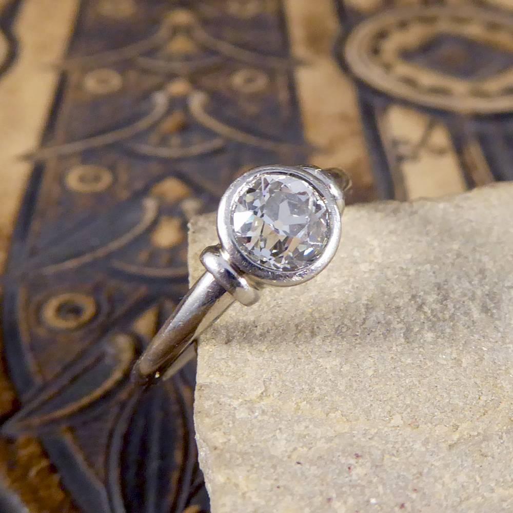 Diamond Solitaire Engagement Ring in Platinum 0.87 Carat 5