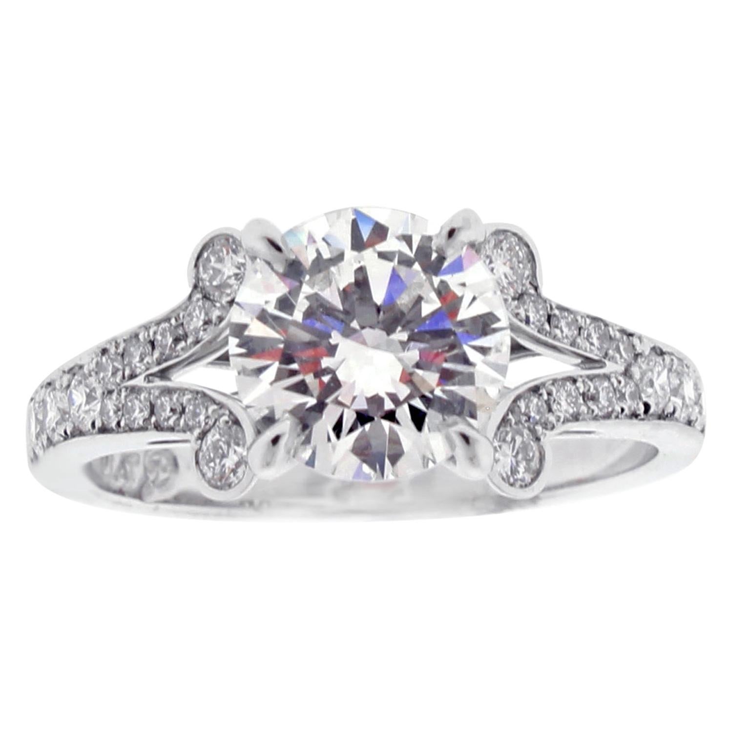 Diamond Solitaire Handmade Engagement Ring from Pampillonia For Sale