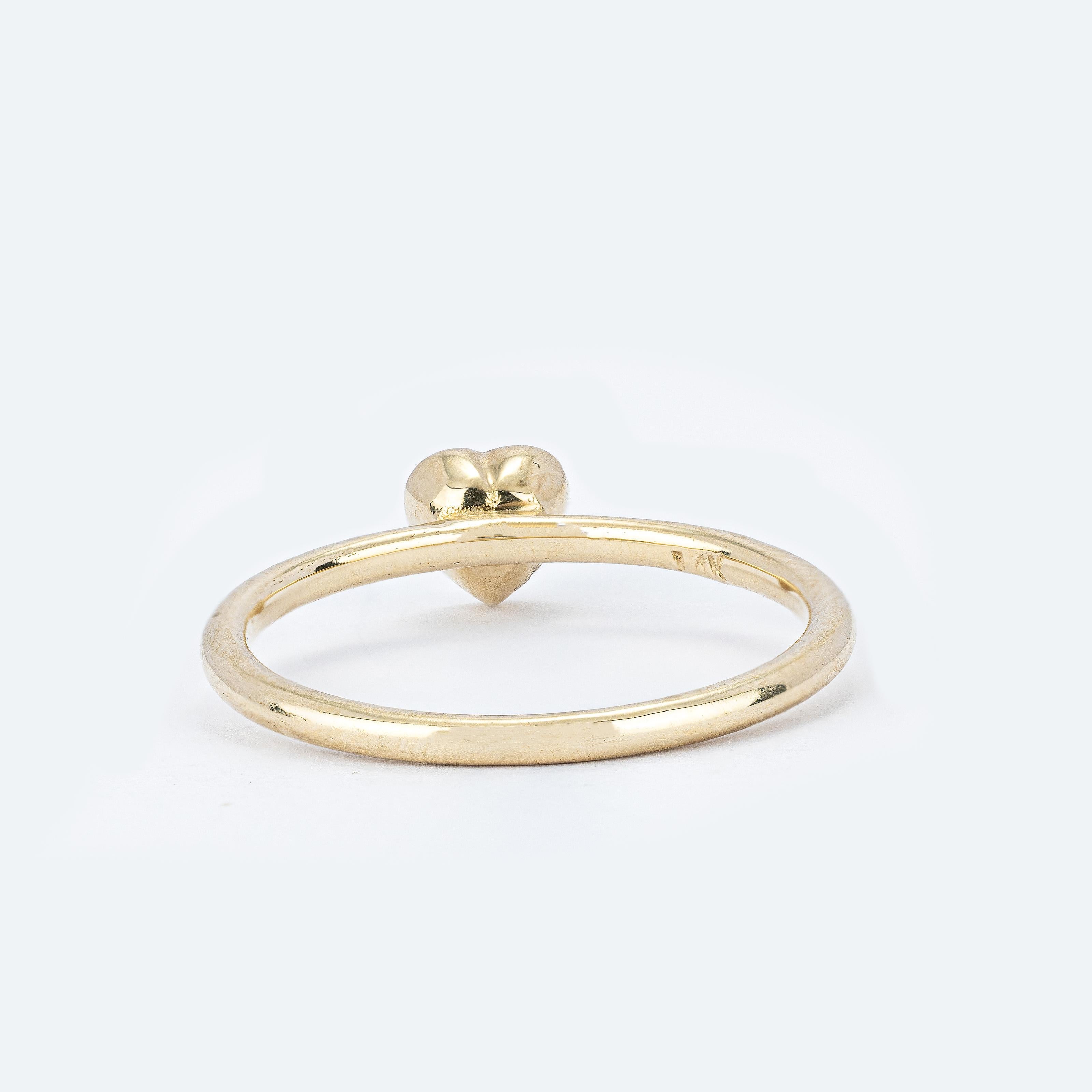 Diamant Solitär-Ring in Herzform mit Diamant (Herzschliff) im Angebot