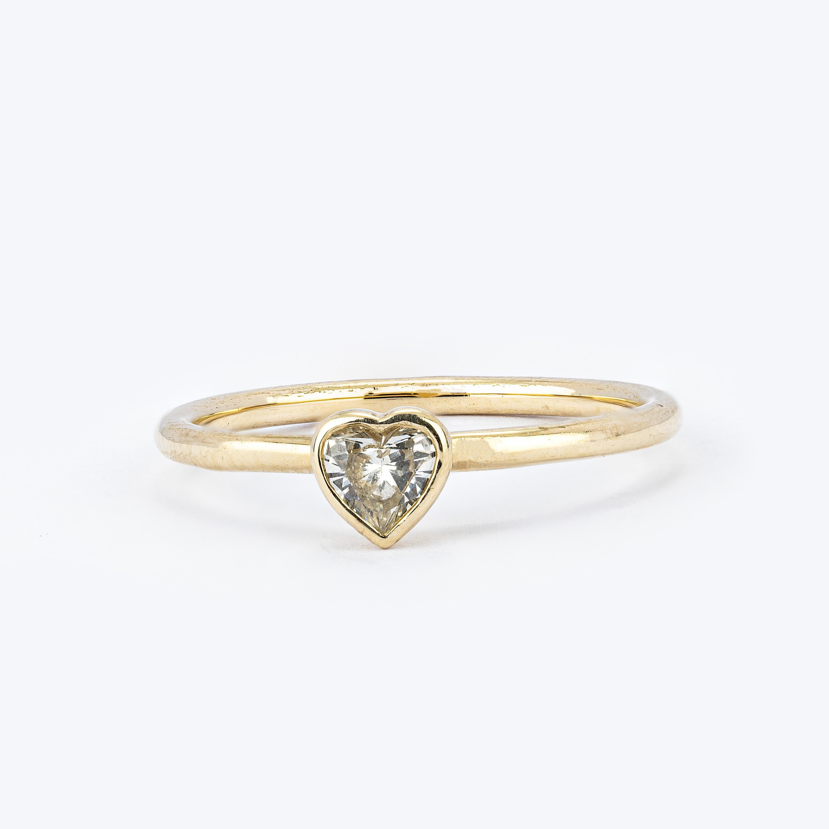 Diamant Solitär-Ring in Herzform mit Diamant Damen im Angebot