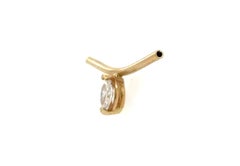 Diamond Solitaire Marquise Pendant Necklace Mined .25ct 14K Floating Vanishing C