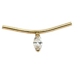 Diamant Solitär Marquise Anhänger Halskette Mined .25ct 14K Floating Vanishing C