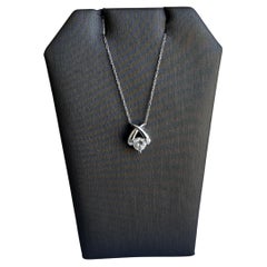 Diamond Solitaire Necklace in 14kt White Gold - 0.38ctw, 18", New