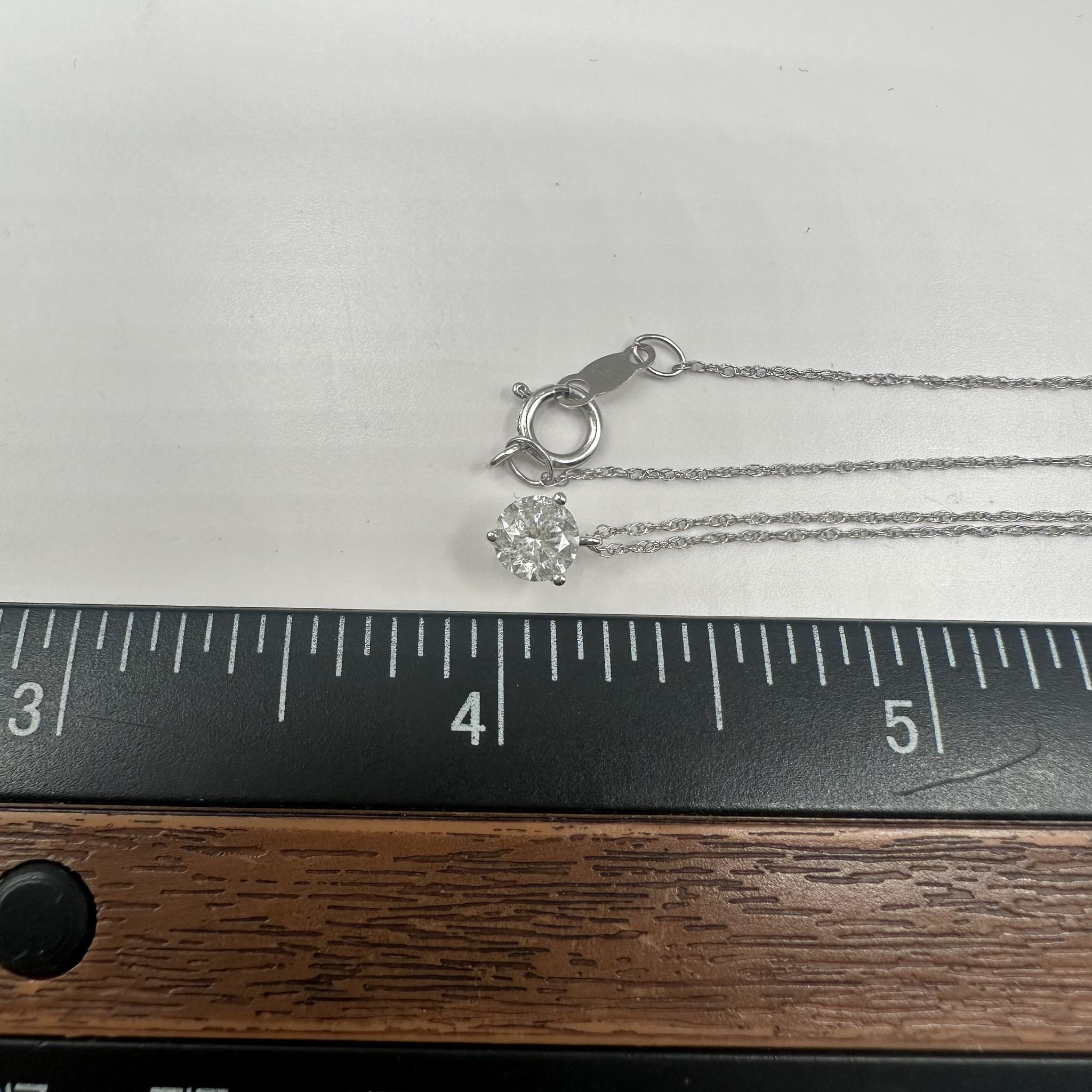 Donna Collana con solitario di diamanti in oro bianco 14kt - 0,50ct, 19in, New in vendita