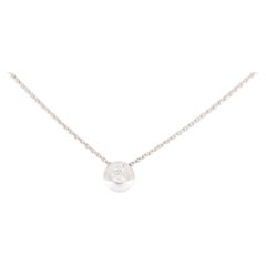 Collier solitaire avec chaîne en or blanc 18 carats et diamants