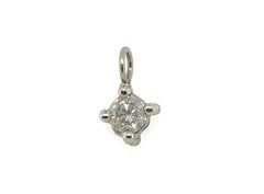 Diamond Solitaire Pendant .25 Carat Mined Round Brilliant 14K White Gold