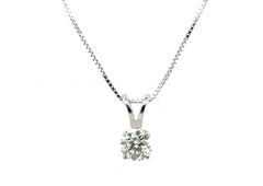 Diamant Solitär Anhänger .35 Karat Mined Round Brilliant 14K Weißgold Kette