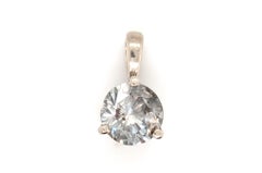 Diamond Solitaire Pendant Mined 1ct Salt & Pepper 3 Prong 14K White Gold Brand N