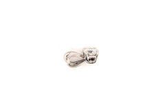 Collana con ciondolo solitario con diamante da 0,10 ct, taglio brillante rotondo, oro bianco 14K