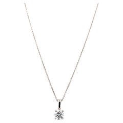 Diamond Solitaire pendant necklace 18k white gold