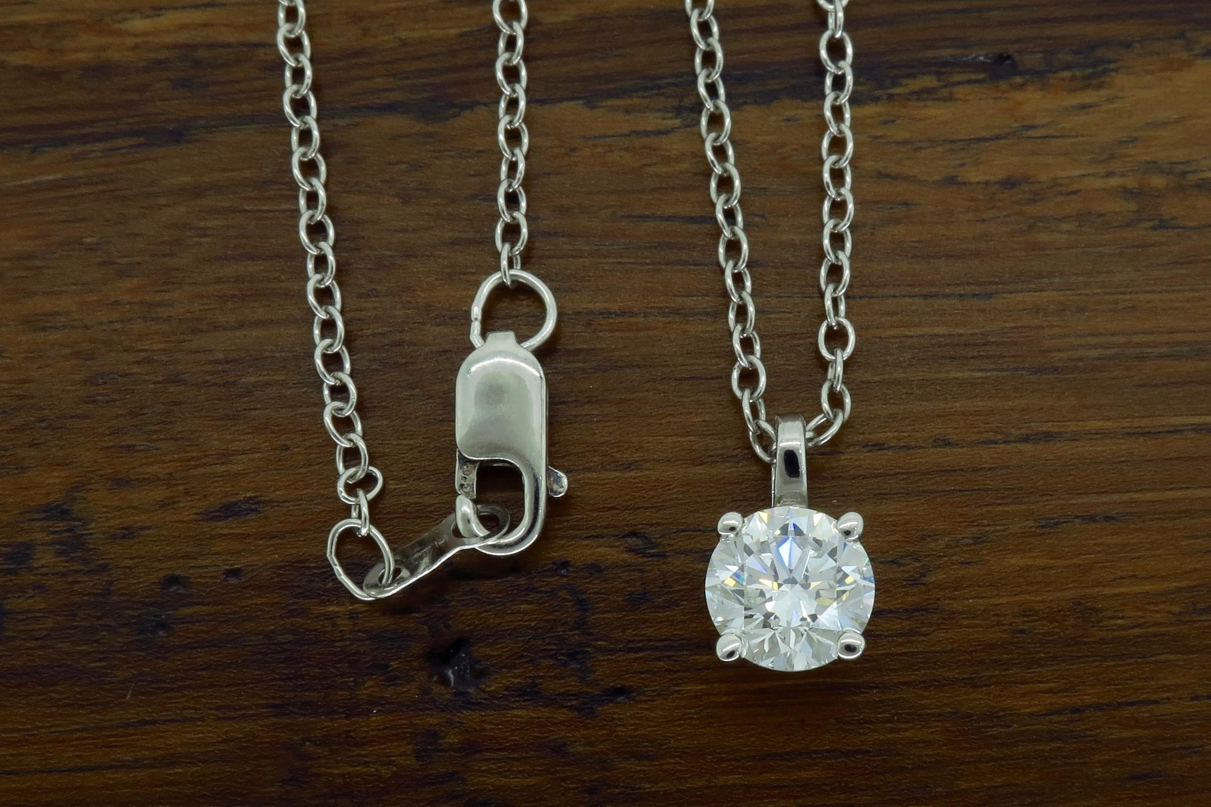 Diamond Solitaire Pendant Necklace 1
