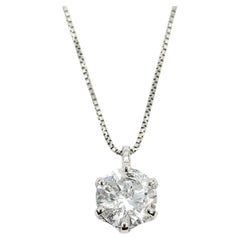 Collar Colgante Solitario de Diamantes en 850pt