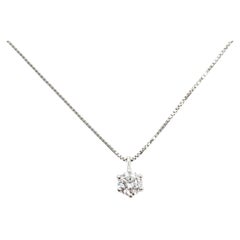 Diamond Solitaire Pendant Necklace in Platinum