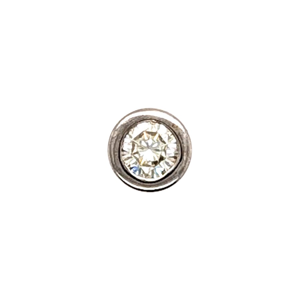 Diamond Solitaire Pendant Necklace Mined 1/4ct 14K Gold Floating Vanishing Chain
