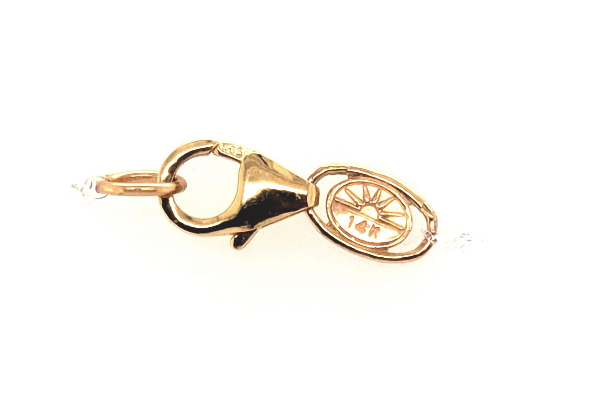 Collana con ciondolo solitario Diamonds Mine 1/4ct 18K con catena fluttuante e scomparsa in vendita 1