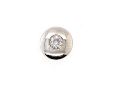 Diamond Solitaire Pendant Necklace Mined .15ct 14K Gold Floating Vanishing Chain