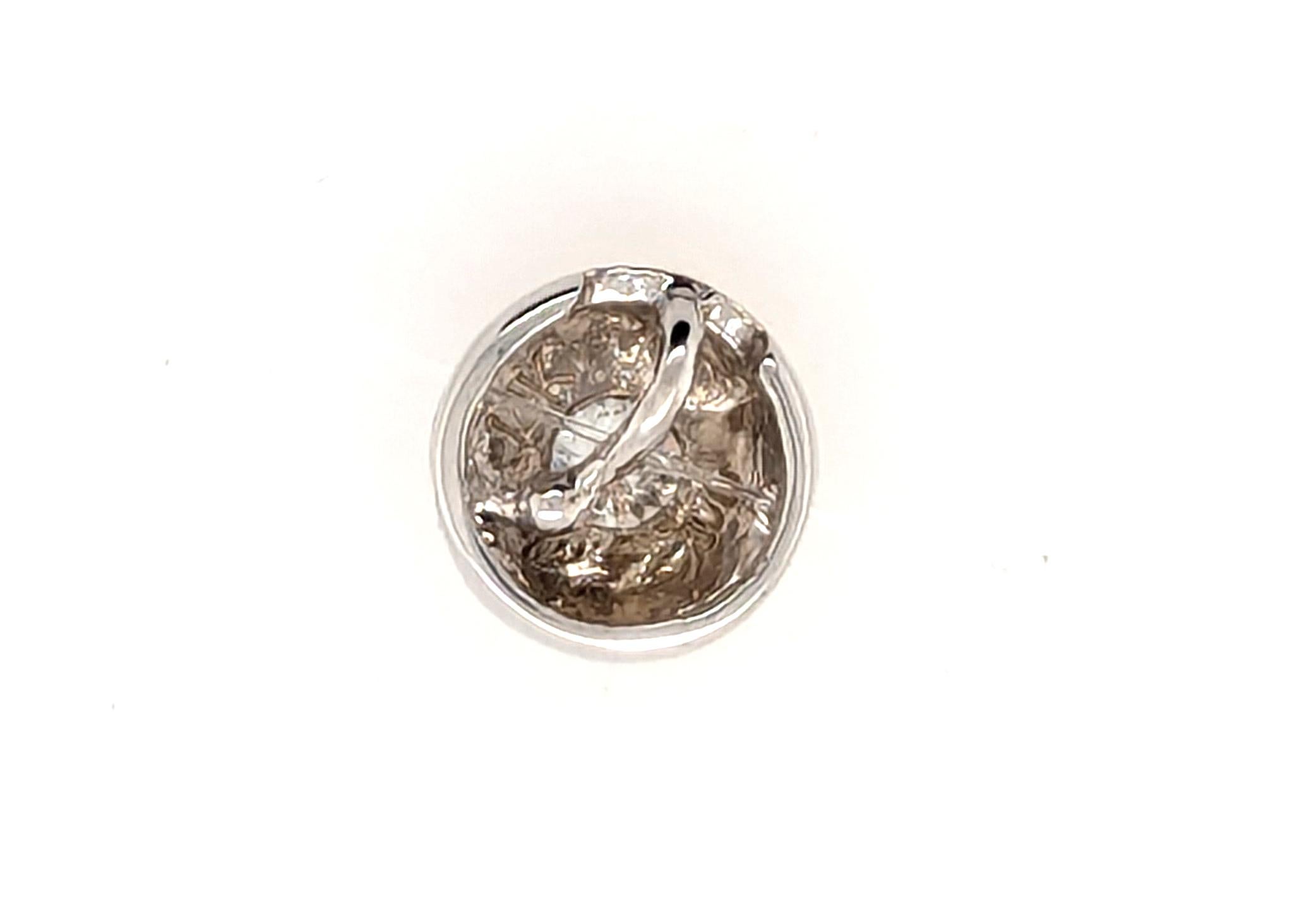 Diamond Solitaire Pendant Necklace Mined .15ct 14K Gold Floating Vanishing Chain In condizioni ottime in vendita a Dearborn, MI