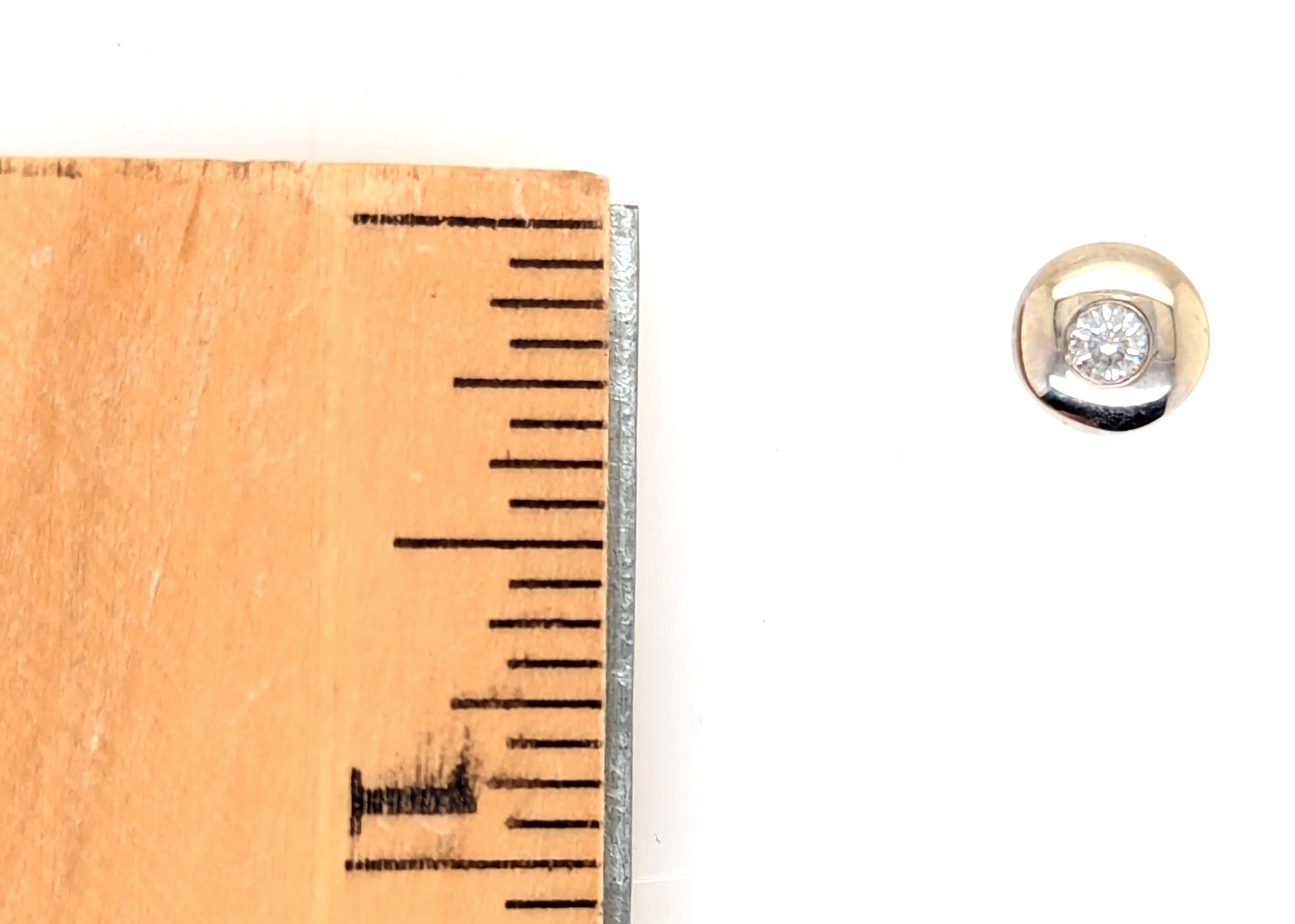 Diamond Solitaire Pendant Necklace Mined .15ct 14K Gold Floating Vanishing Chain in vendita 1