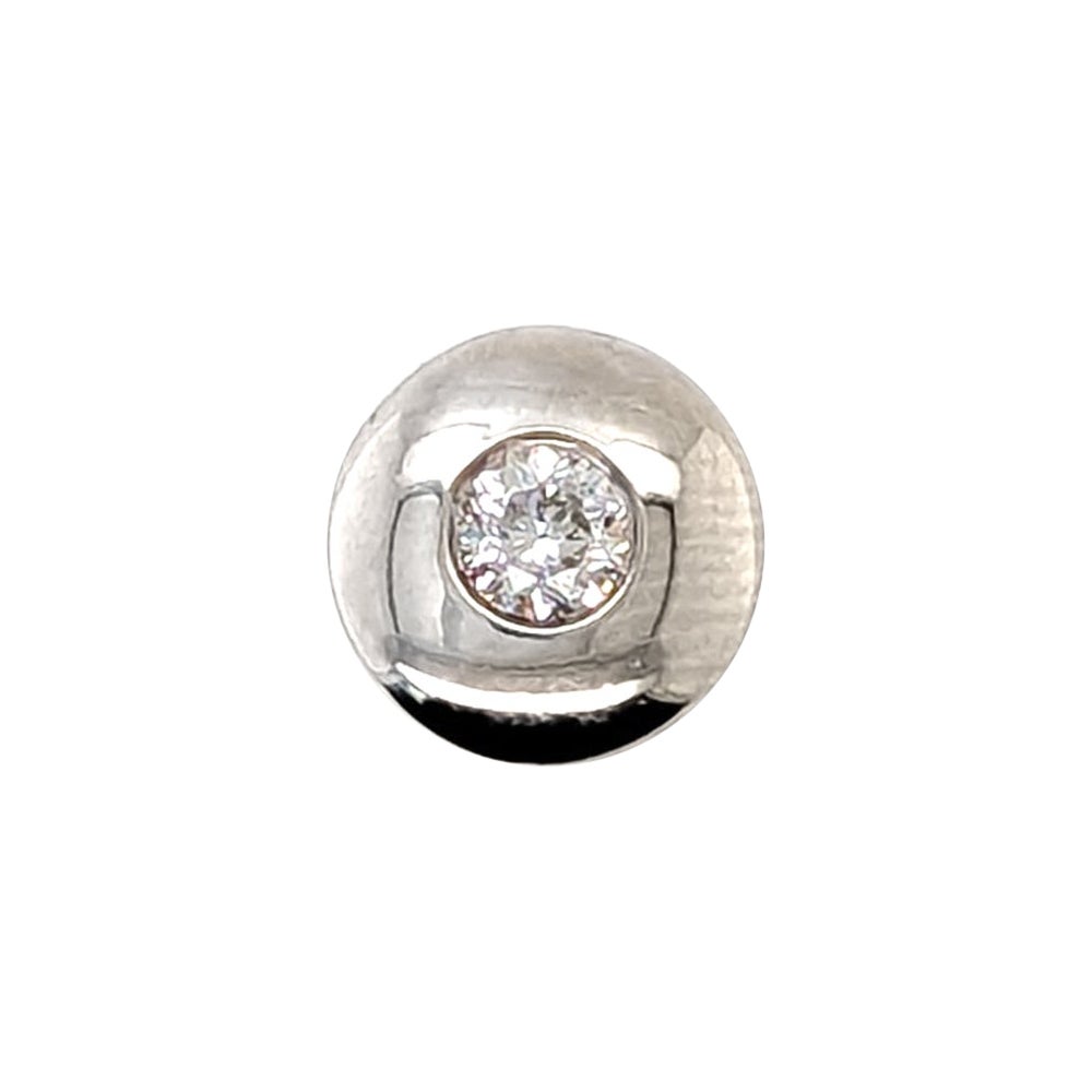 Diamond Solitaire Pendant Necklace Mined .15ct 14K Gold Floating Vanishing Chain in vendita