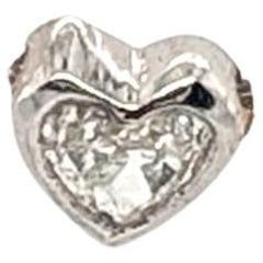 Diamond Solitaire Pendant Necklace Mined .45ct Heart Cut 14K Floating Vanishing