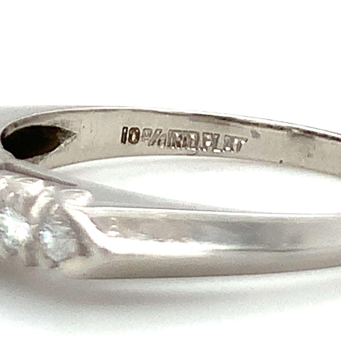 Retro Diamond Solitaire Platinum Engagement Ring For Sale
