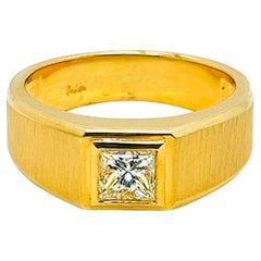 Anillo Solitario de Diamantes, Oro Amarillo 14K 