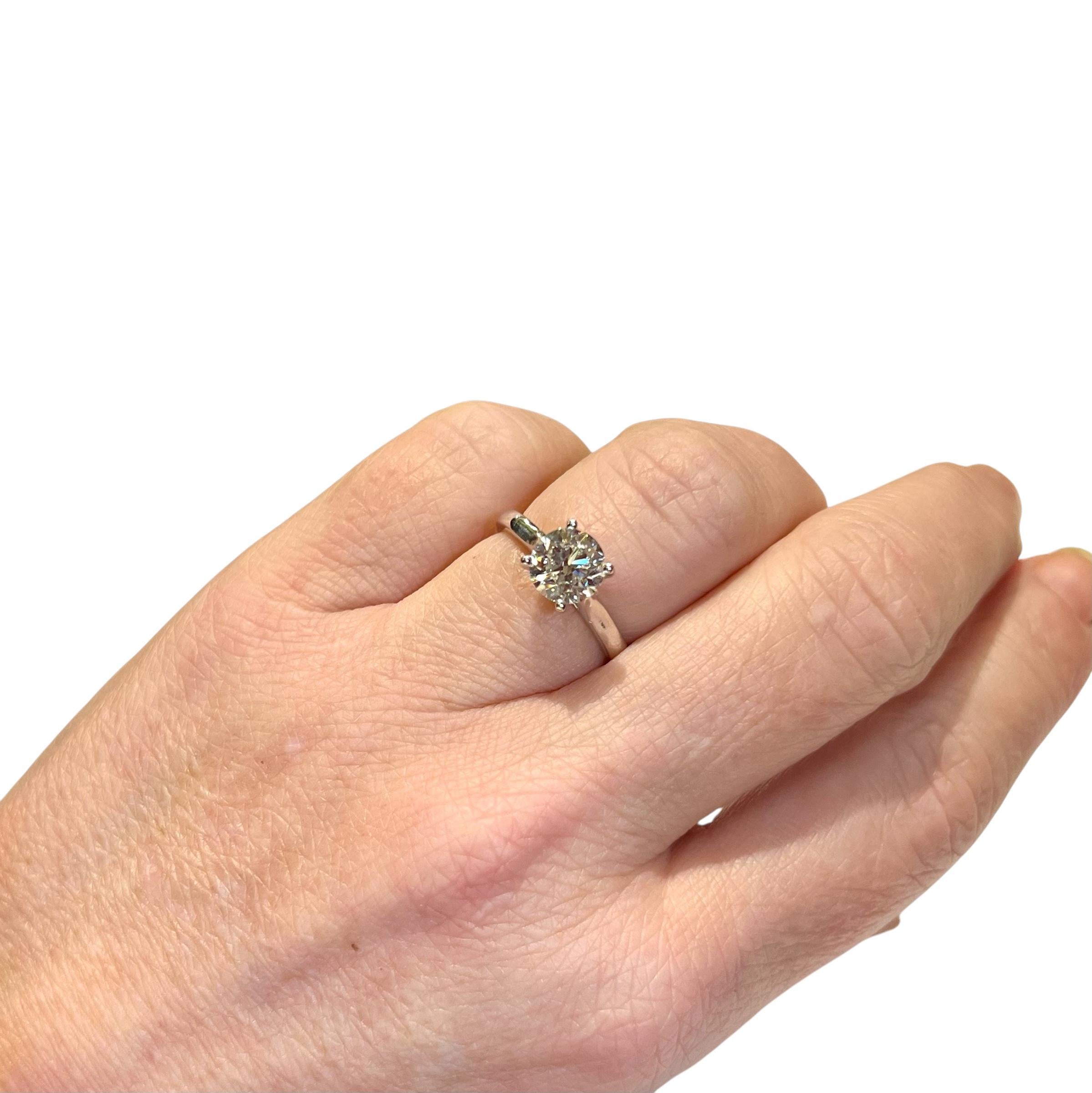 Diamond Solitaire Ring 1.51 Ct Certificate Hrd:g / Vvs2, 18 Carat White Gold For Sale 1