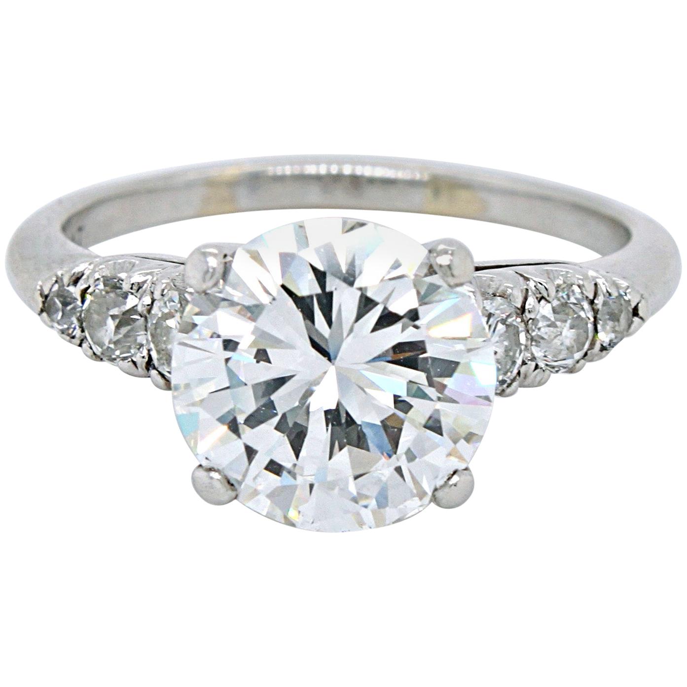 Diamond Solitaire Ring, 2.72 Carat, G-VS2, GIA For Sale