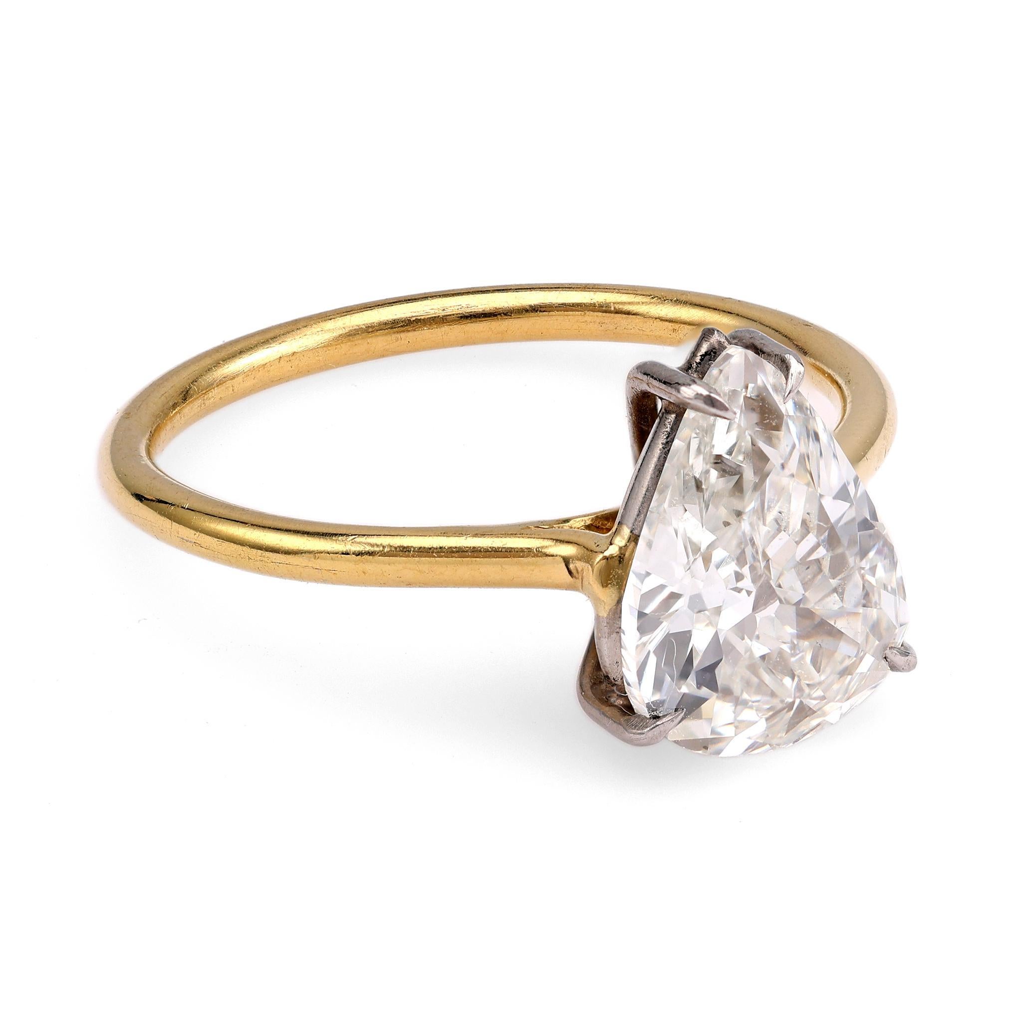 Diamond Solitaire Ring In Excellent Condition For Sale In Beverly Hills, CA