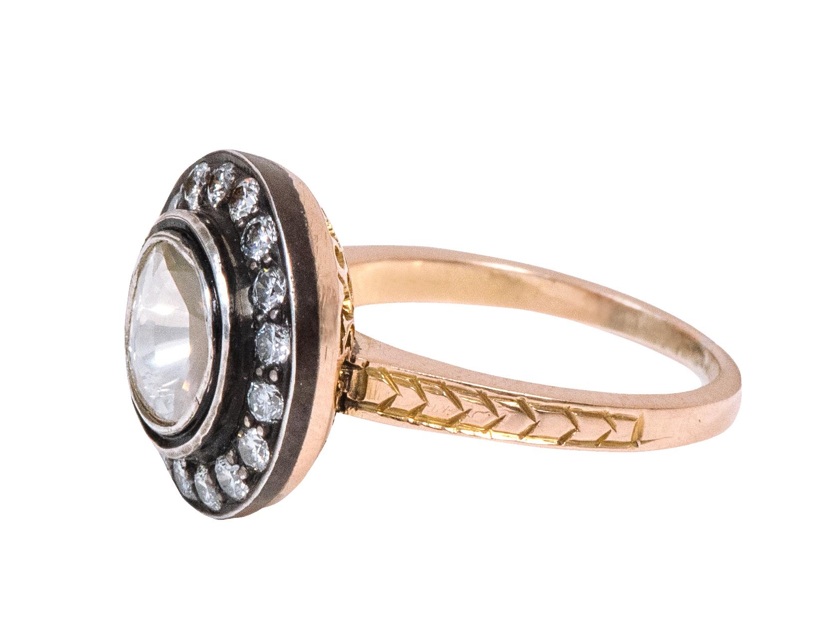Anello con solitario di diamanti in stile Art Déco In condizioni Nuovo in vendita a Jaipur, IN