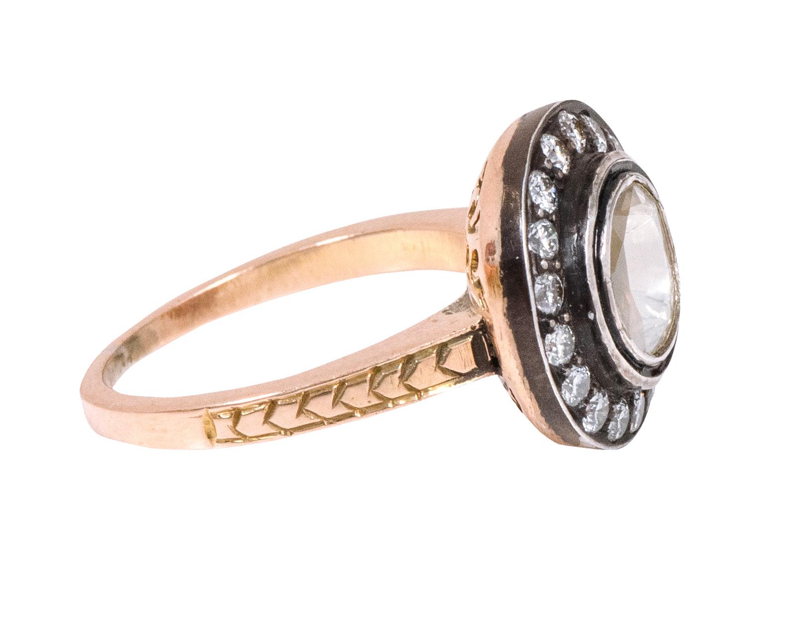 Bague solitaire en diamants de style Art déco  Pour femmes en vente