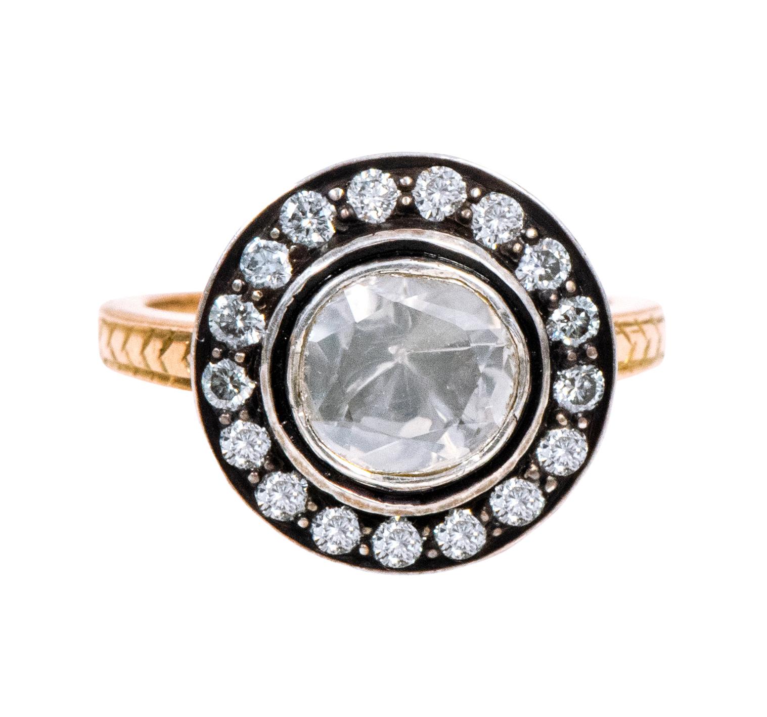Diamond Solitaire Ring in Art Deco Style  For Sale 2