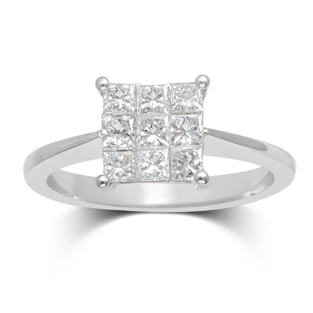 Diamant Solitär-Ring aus 18 Karat Weißgold mit Diamanten (Kunsthandwerker*in) im Angebot